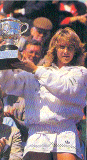 Steffi Graf lors de la finale de Roland Garros en 1988
