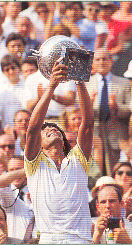 Noah lors de sa victoire  Roland Garros en 1983